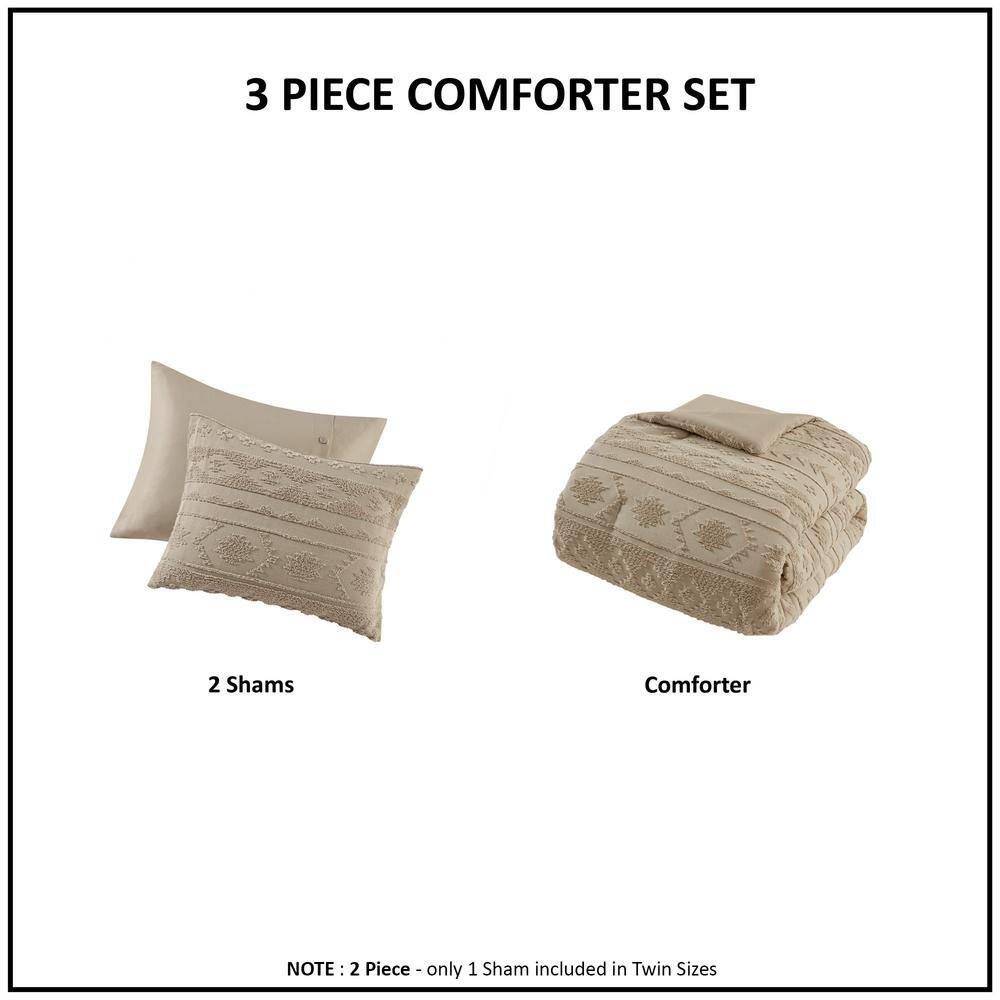 Breckenridge Tan Twin XL Microfiber Down Alternative Bedding Set