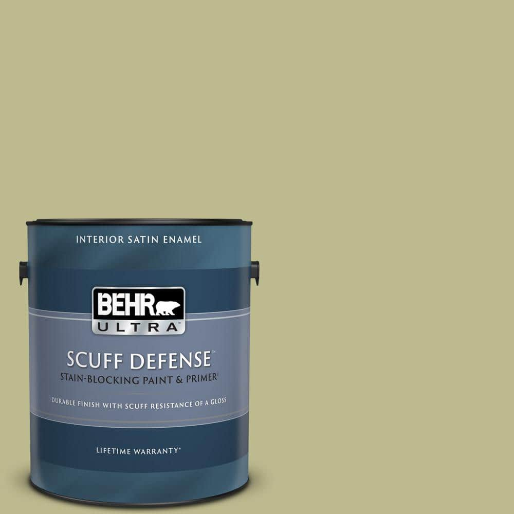 Behr Ultra 1 Gal S340 4 Back To Nature Extra Durable Satin Enamel Interior Paint Primer The Home Depot