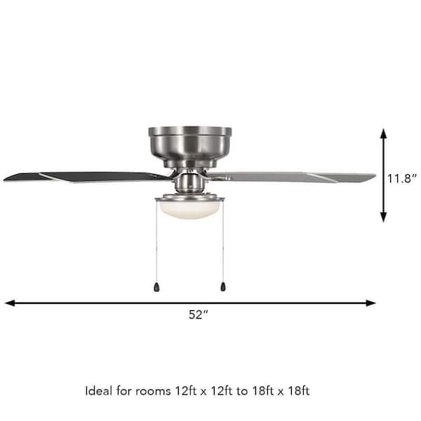 Hampton Bay Colton 52 in. Indoor Brushed Nickel Standard Flush