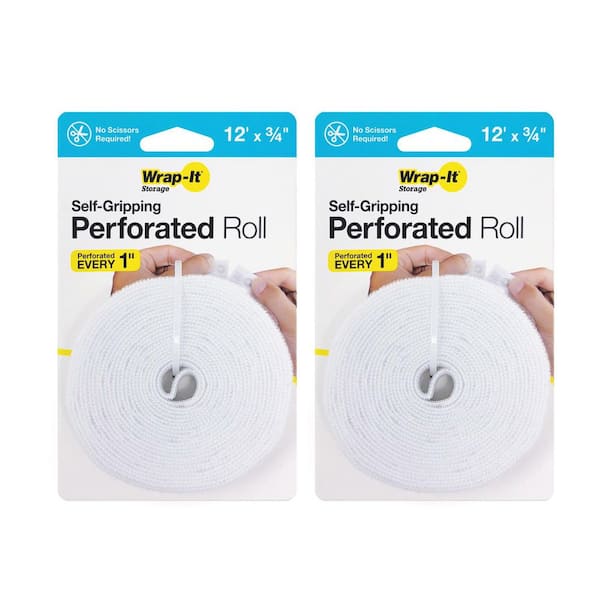 12 ft. x 3/4 in Self-Gripping Hook and Loop Perforated Roll (2-Pack)