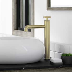 Avallon Single-Handle High-Arc Single-Hole Bathroom Faucet in Brushed Gold