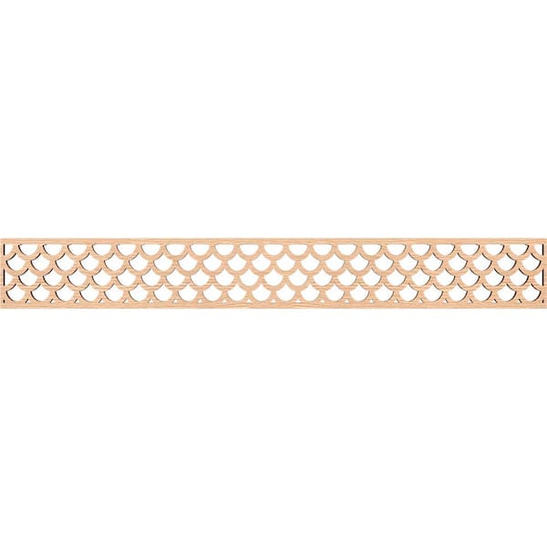 Ekena Millwork Hudson Fretwork 0.375 in. D x 46.5 in. W x 6 in. L Red Oak Wood Panel Moulding