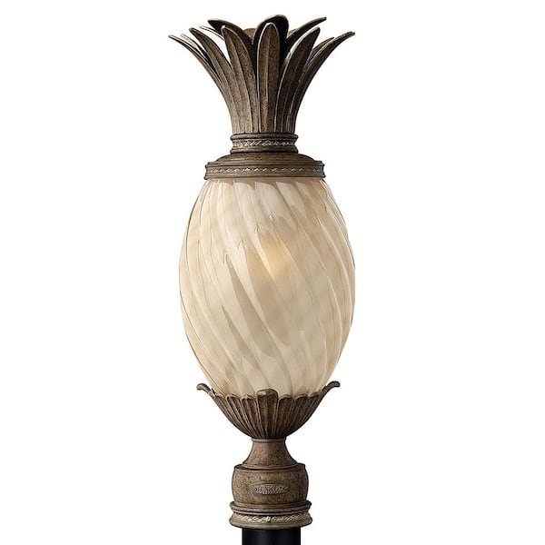 HINKLEY - Plantation 1-Light Bronze Aluminum Hardwired Outdoor Weather Resistant Post Light with No Bulbs Included