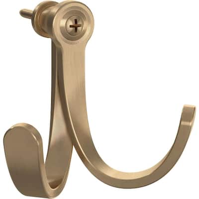 Rustic Farmhouse 3 in. Champagne Bronze Double Prong Hook