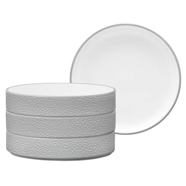 Colortex Stone Gray 7.5 in. Porcelain Deep Plates, (Set of 4)