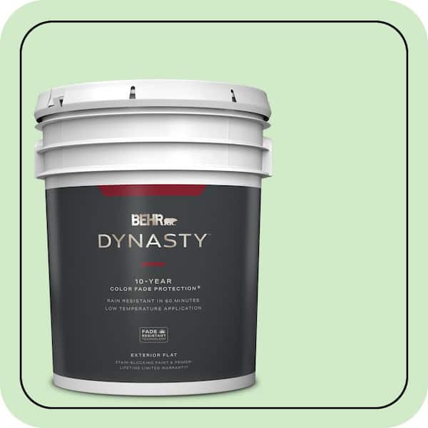BEHR DYNASTY 5 gal. #440A-3 Mint Frappe Flat Exterior Stain-Blocking Paint & Primer
