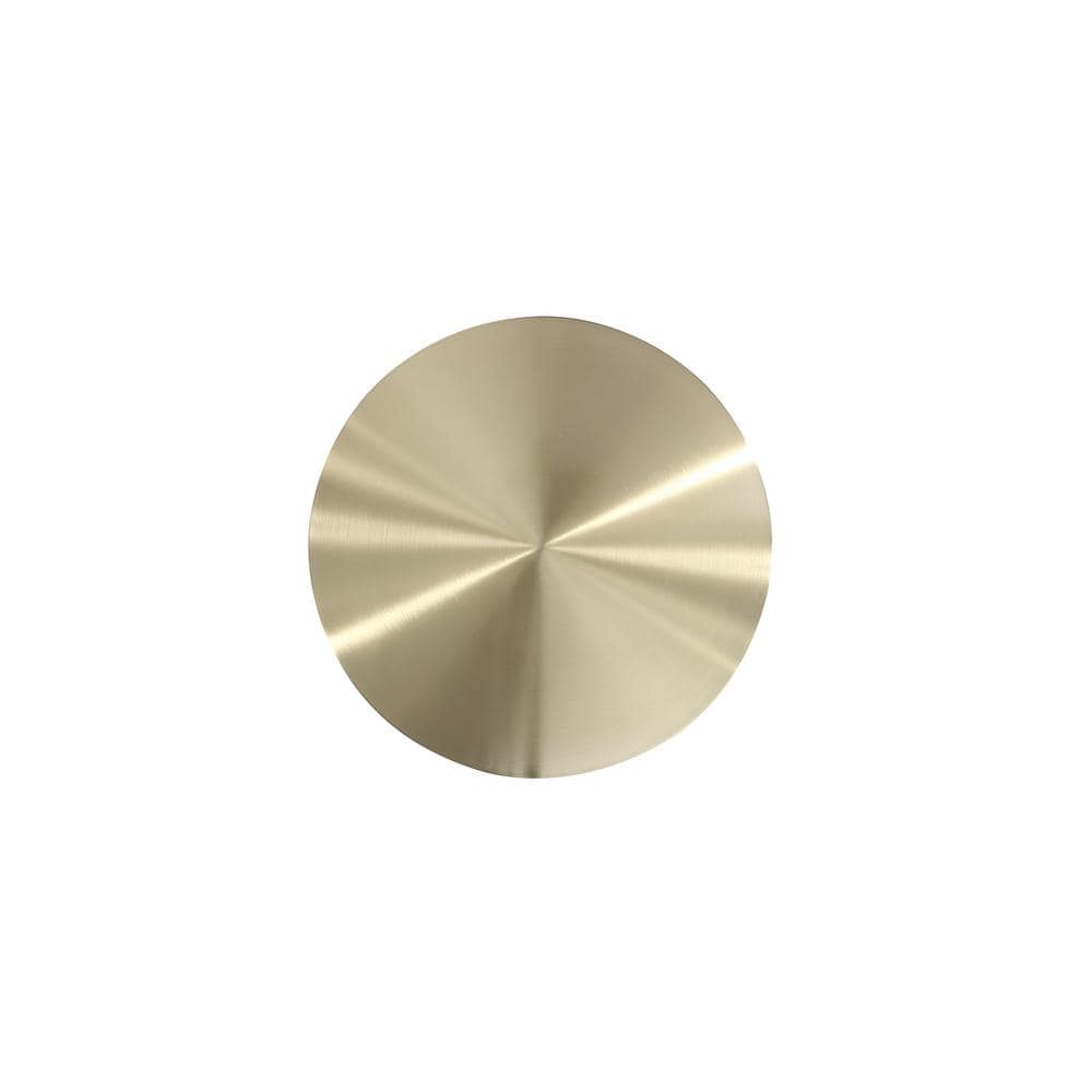 Gold and Gray Metal Round Accent Table with Ridged Base