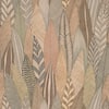 Fern & Feathers Peel And Stick Wallpaper - Tan & Red Botanical, Removable, No Residue, 1 Roll 18" X 18.86' - View #12