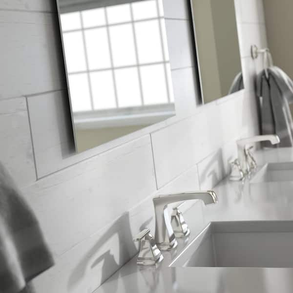28 in. W x 36 in. H (M1) Framed Rectangular Deluxe Glass Bathroom Vanity Mirror in Weathered Wood