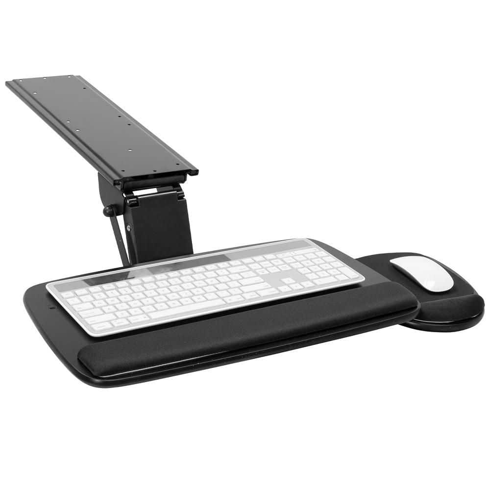 Black Under Desk Keyboard Platform with Wrist Support
