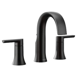 Doux 8 in. Widespread 2-Handle Bathroom Faucet Trim Kit in Matte Black (Valve Not Included)