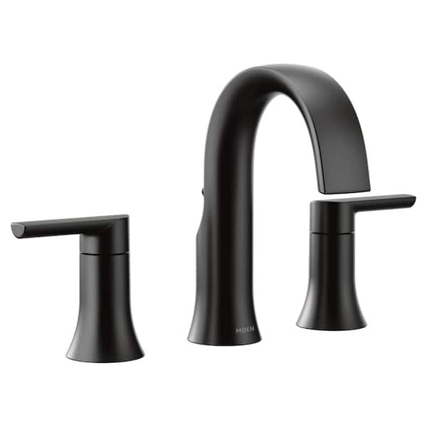 MOEN Doux 8 in. Widespread 2-Handle Bathroom Faucet Trim Kit in Matte Black (Valve Not Included)