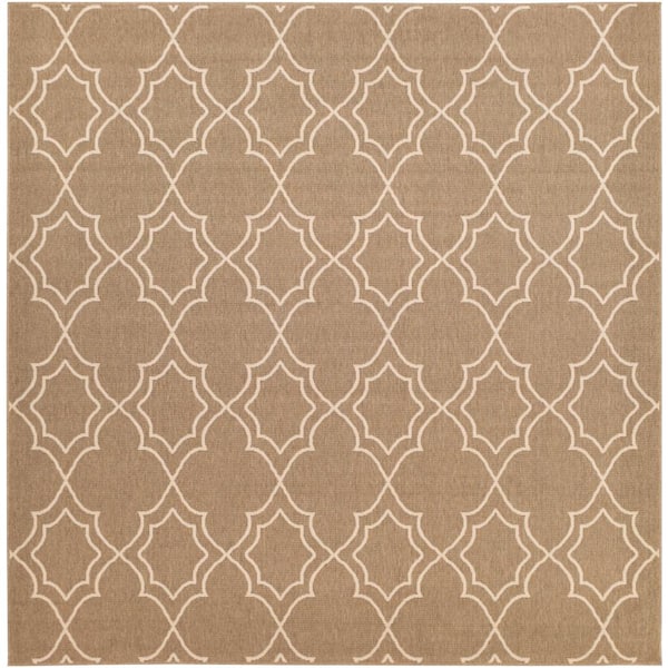 Livabliss Anderson Beige 9 ft. x 9 ft. Square Indoor/Outdoor Patio Area Rug