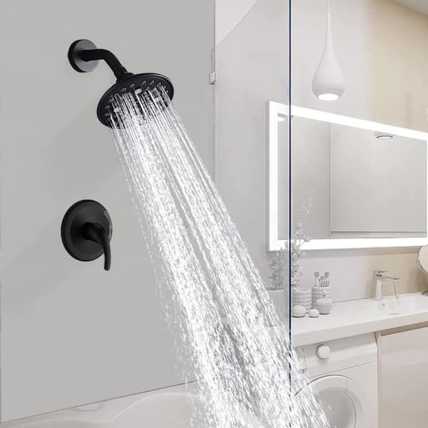 Tahanbath 3-Spray Luxury Bathroom Shower Set Shower Head 2.5 GPM Wall  Mounted Ceramic Style Shower System in Matte Black X-W1219-W1219106070 -  The Home Depot