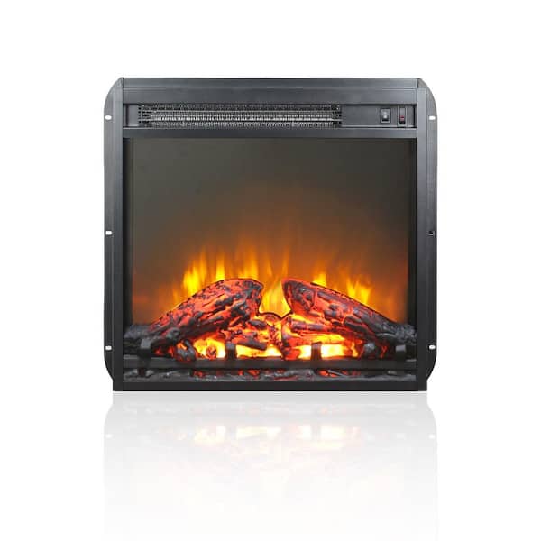 Nivencai 19.2 in. Wall Mount Electric Fireplace Insert in Black with Tempered Glass