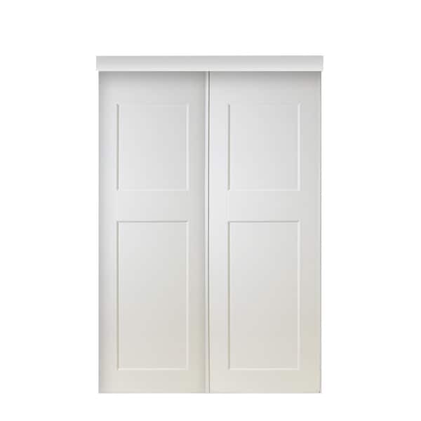 60 in. x 80.5 in. 2-Panel White MDF Sliding Door