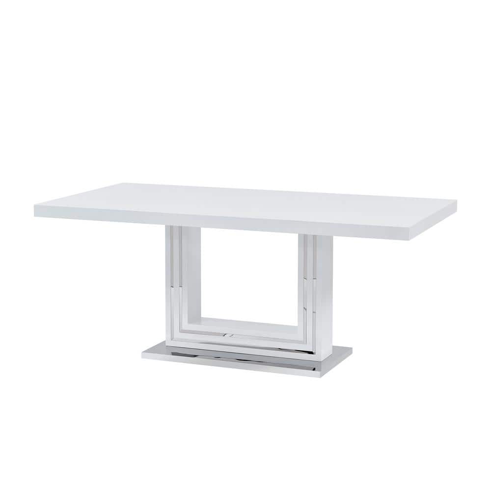 Pallab 71 in. White Modern Rectangular Dining Table