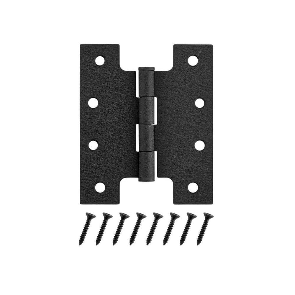 6 in. Slate Grey Modern H-Hinge with Rust Defender