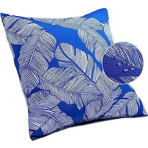 Outdoor Pillows for 18 in. x 18 in. Square Throw Pillows with Insert (Pack  of 2) in Lemon Blossom Blue B0BVQN9BXL - The Home Depot