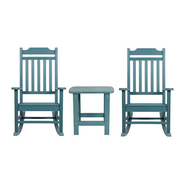 TAYLOR + LOGAN Teal 3-Piece Plastic Patio Conversation Set