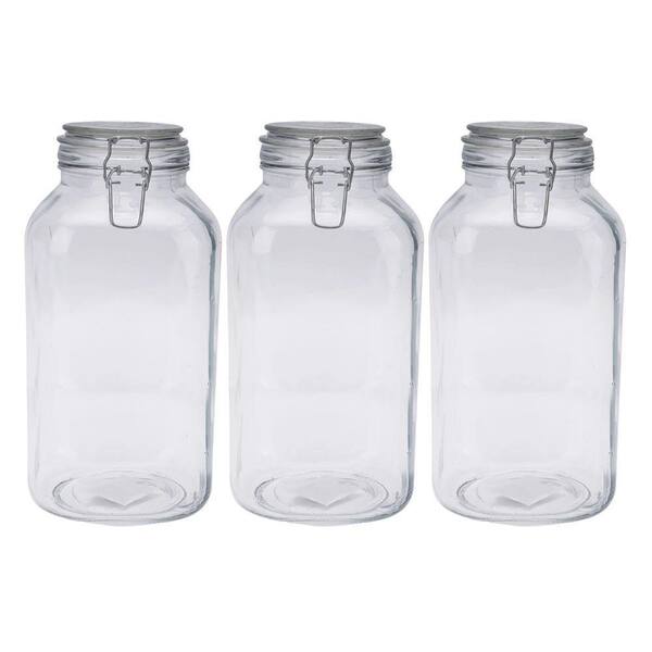 Lynzavix 3-Piece Glass Food Storage Canister Set with Airtight