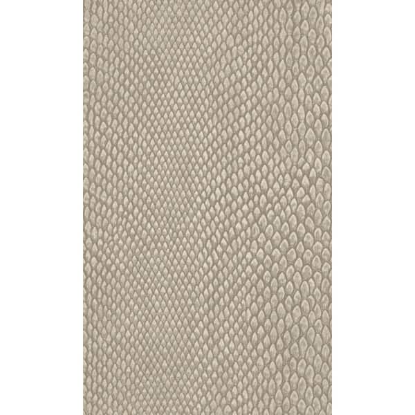 Walls Republic Beige Snake Print Textured Machine Washable, 57 sq. ft. Non-Woven Non- Pasted Double Roll Wallpaper