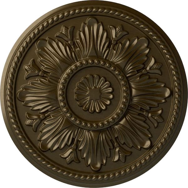 Ekena Millwork 18" x 1-3/4" Edinburgh Urethane Ceiling Medallion (Fits Canopies upto 5-1/4"), Brass