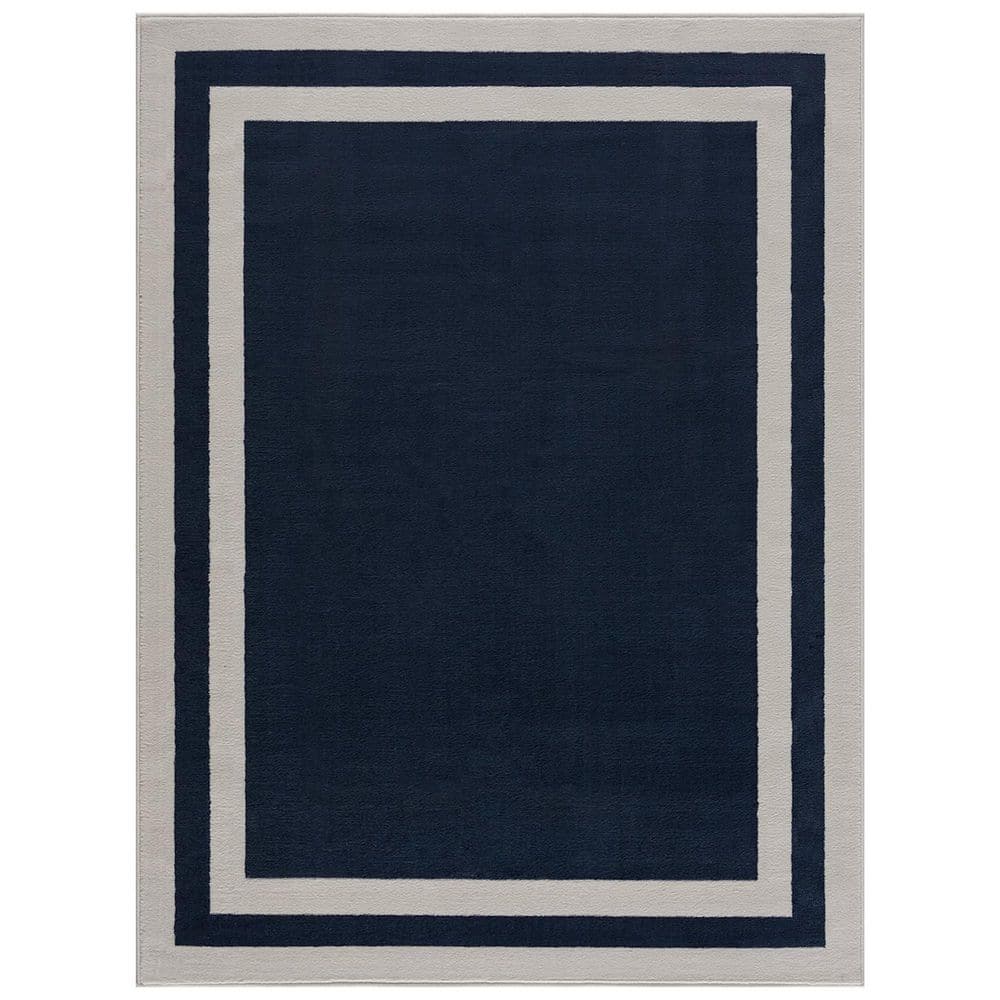 Blue 5 ft. x 7 ft. Geometric Indoor Polypropylene Area Rug