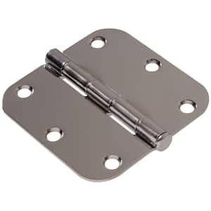 3-1/2 in. Chrome Residential Door Hinge with 5/8 in. Round Corner Removable Pin Full Mortise (5-Pack)