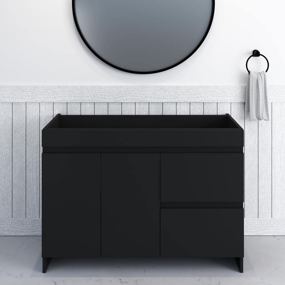 Mace 48 in. W x 20 in. D x 35 in. H Single-Sink Bath Vanity Cabinet without Top in Black and Right-Side Drawers price history on PriceWatchPro