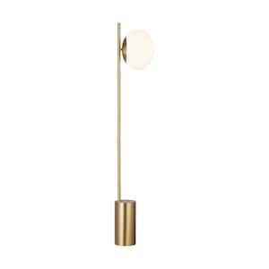 ED Ellen DeGeneres Crafted by Generation Lighting Lune Burnished Brass Floor Lamp with Milk White Glass Bowl Shade