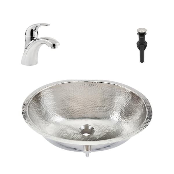 SINKOLOGY Freud 18 Gauge 19.25 in. Nickel Undermount Bath Sink in Nickel with Parisa Faucet Kit