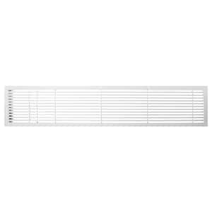AG20 Series 6 in. x 36 in. Solid Aluminum Fixed Bar Supply/Return Air Vent Grille, White-Gloss with Left Door