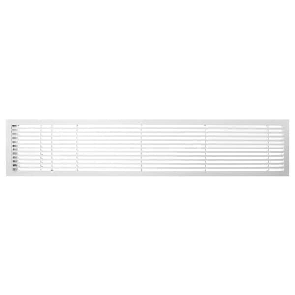 Architectural Grille AG20 Series 6 in. x 36 in. Solid Aluminum Fixed Bar Supply/Return Air Vent Grille, White-Gloss with Left Door