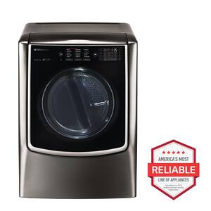 9.0 Cu. Ft. Vented SMART Electric Dryer in Black Stainless Steel with Touch Control Panel and TurboSteam