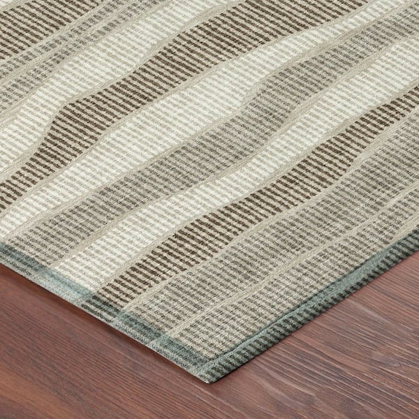 Chantille Machine Washable Indoor/Outdoor Abstract ACN2849 Beige 2 ft. x 7 ft. Runner Rug
