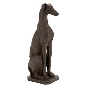 31 in. x 12 in. Brown Polystone Farmhouse Dog Sculpture