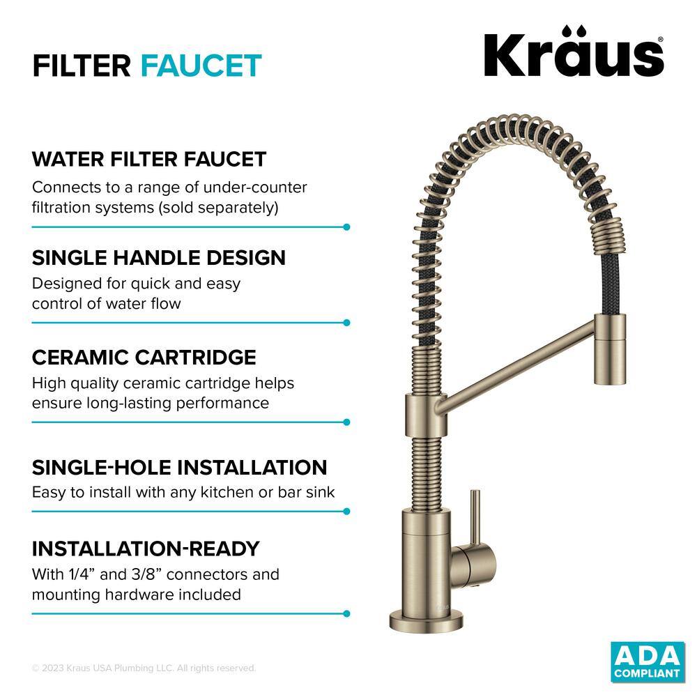 Bolden Antique Bronze Single Handle Filter Faucet with Pull-out Spray
