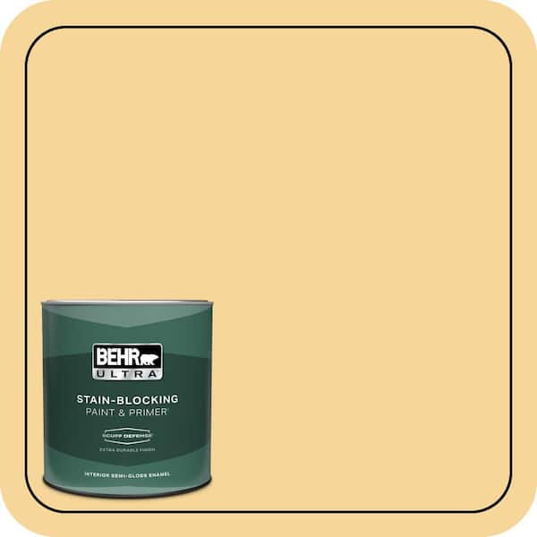 BEHR ULTRA 1 qt. #350C-3 Applesauce Extra Durable Semi-Gloss Enamel Interior Paint & Primer