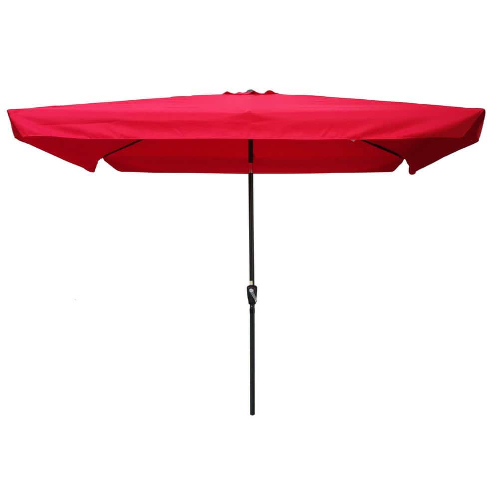 10 ft. x 6.5 ft. Red Rectangular Patio Outdoor Market Table Umbrella