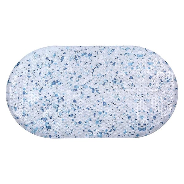 Oval Bubble Tub Mat, Blue