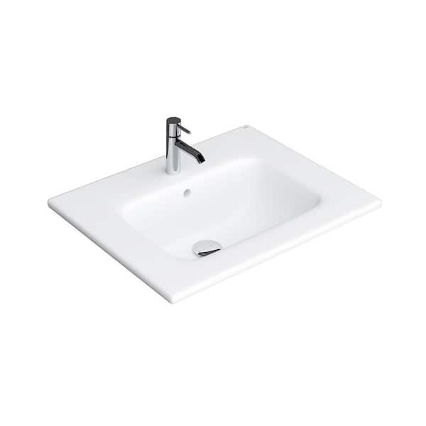 Joy 24 in. Drop-In Bathroom Sink in White