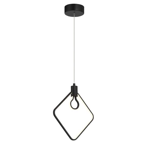 George Kovacs Edison's Outline 16-Watt 1-Light Black Statement Integrated LED Mini Pendant Light with Frosted Silicone Diffuser