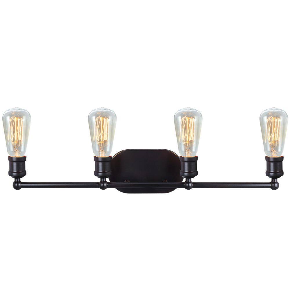 Oil Rubbed Bronze 4-Light Dimmable Bathroom Vanity Fixture