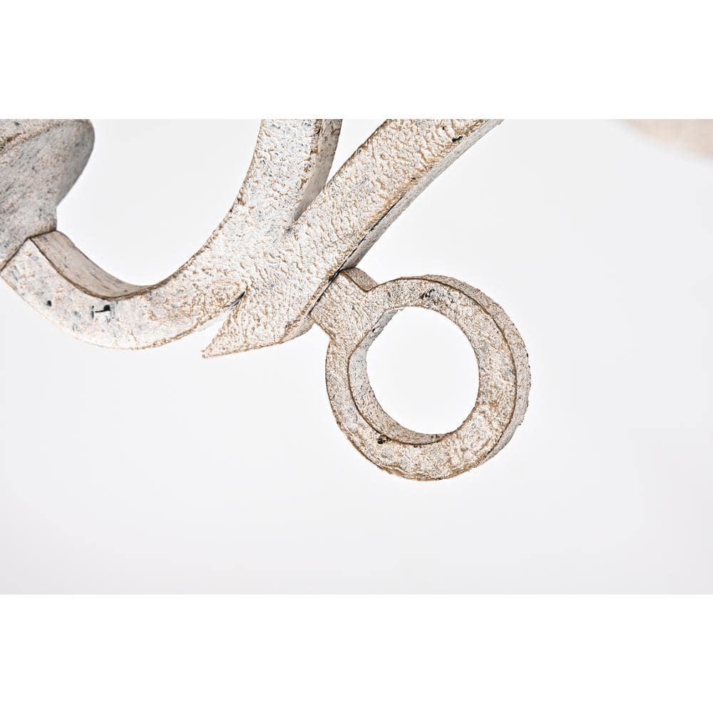 Antique White 5-Light Distressed Candle Chandelier