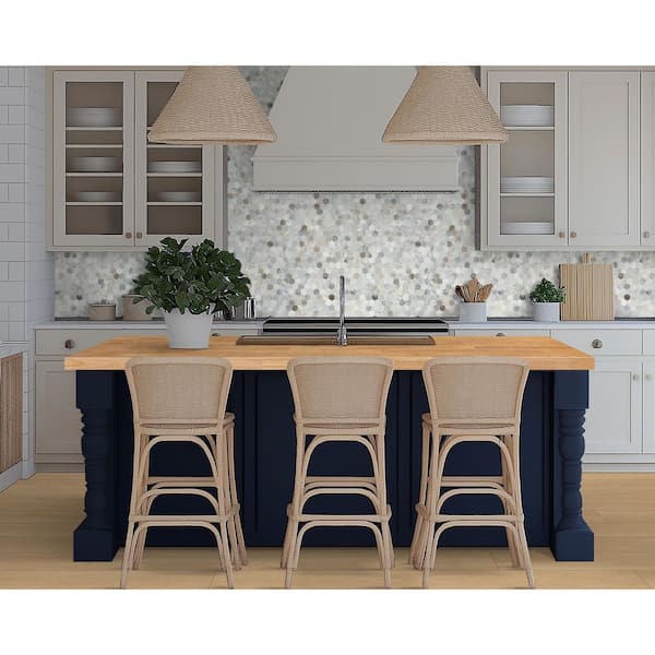 Capri Blue 2 in. Hexagon 12 in. x 12 in. x 0.38 in. Honed Marble Mesh-Mounted Mosaic Tile (0.98 sq. ft./Each)