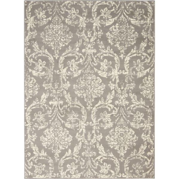 Nourison Jubilant Grey 5 ft. x 7 ft. Persian Vintage Area Rug