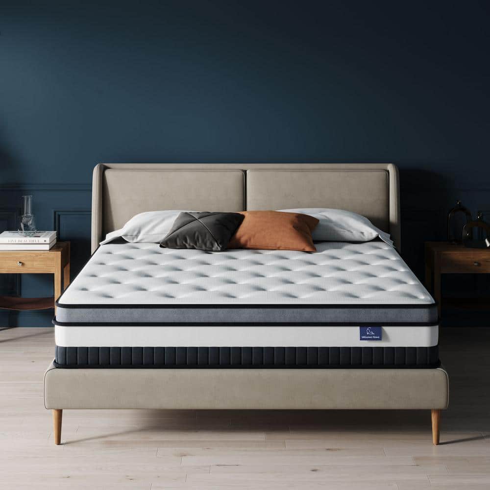 Vesgantti Box Top Series 10 in. Medium Firm Euro Top Queen Pocket Spring Hybrid Mattress R9070221A The Home Depot