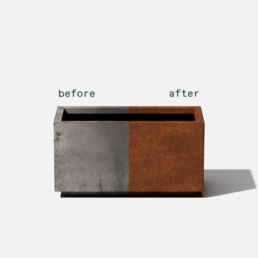 Small Rust Corten Steel Long Box Planter