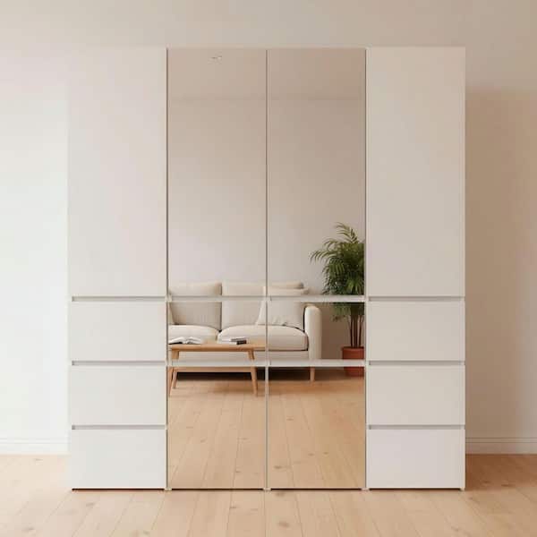 Klair Living Elise Collection-64 in. W White Modular Slim 8-Drawer